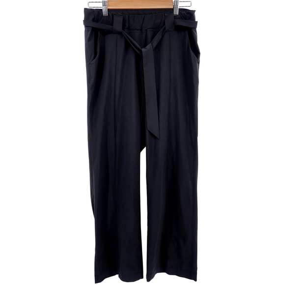Athleta Destination Pants Women's Size 8 Black Wide Leg Stretch Travel Casual - Picture 7 of 7